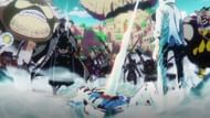Garp in the middle of the Blackbeard Pirates in One Piece Episode 1122 (Image via Toei)